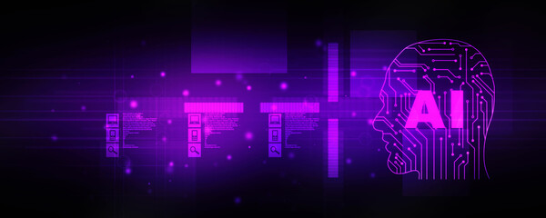 2d illustration Artificial Intelligence (AI) concept
