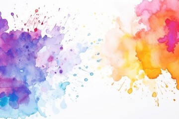 Obraz premium Colorful Watercolor Splashes Background. Abstract Art with Textured Grunge Elements on Paper.