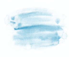 Abstract watercolor blue stain on white background