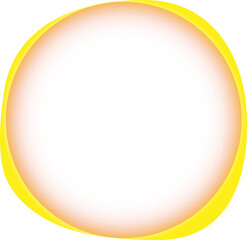 Abstrakte Form aus Gelb und Orange, mit Farbverlauf zur Mitte, mit scharfem Rand, transparenter Innenfläche und Hintergrund - als Überlagerung, Overlay und anderweitigen Gestaltungsmöglichkeiten