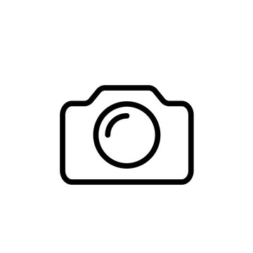 Camera icon line vector illustration.