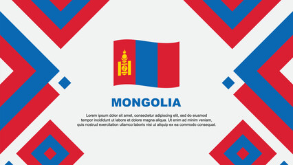 Mongolia Flag Abstract Background Design Template. Mongolia Independence Day Banner Wallpaper Vector Illustration. Mongolia Template