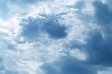 Blue sky with white cloud. The summer heaven is colorful clearing day Good weather and beautiful nature in the morning.