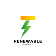 T electric letter logo design template