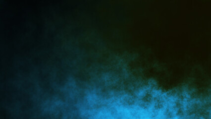 blue fog or smoke on black background.
