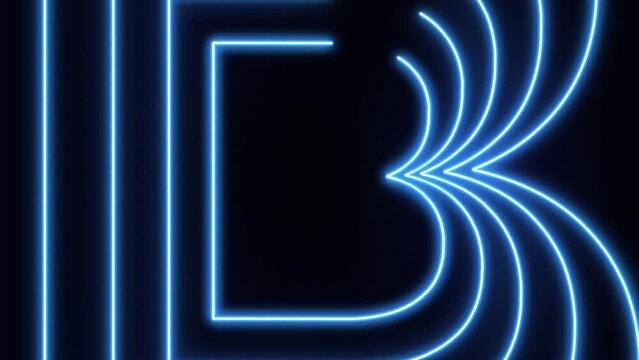 trendy alphabet letters B animation neon light effect a to z letter animation for background text 