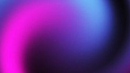 Neon blur glow. Color light overlay. Disco illumination. Defocused blue pink texture on dark abstract empty space background.	