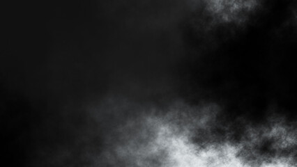 White fog or smoke on black background.	