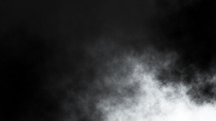White fog or smoke on black background.	
