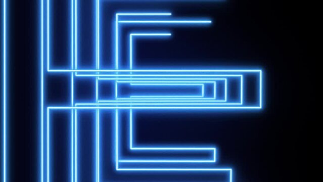 trendy alphabet letters E animation neon light effect a to z letter animation for background text 