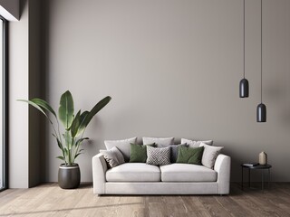 3d modern living room with sofa