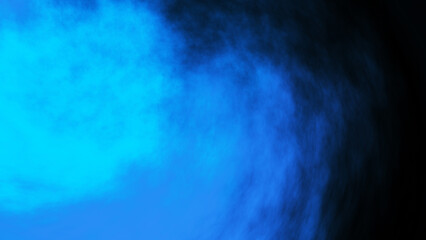 blue fog or smoke on black background.		
