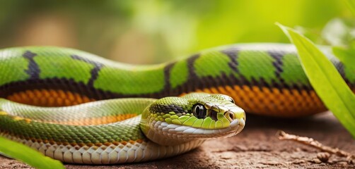  a close up of a snake on a tree branch with a snake on it's back and a snake on the tree branch with a snake on it's back.