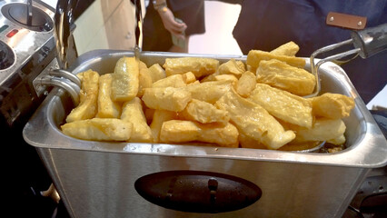 fried food has just finished cooking