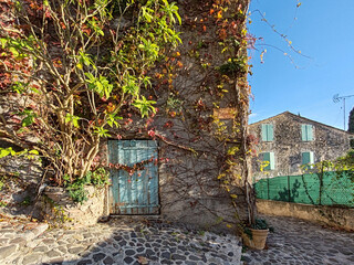 Biot, France - December 4, 2023: Picturesque center of the village of Biot in the South of France