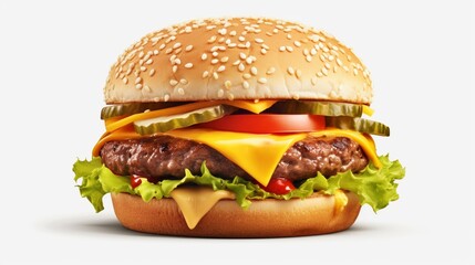 hamburger on white background