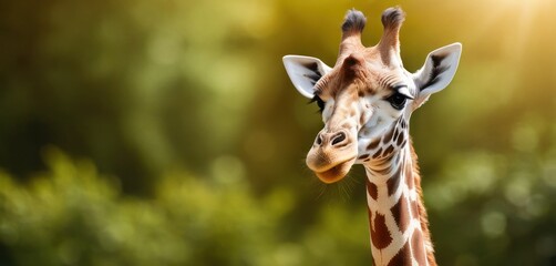  a close up of a giraffe's face with a blurry background of a giraffe's head.