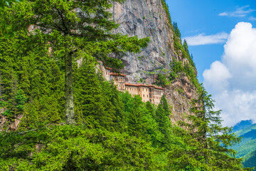 Views of the landscapes, buildings and structures around Trabzon Sumela Monastery and the icons of...