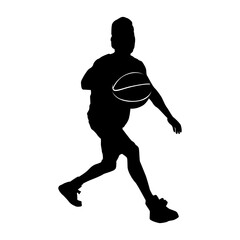 Fototapeta na wymiar Man Basketball Silhouette
