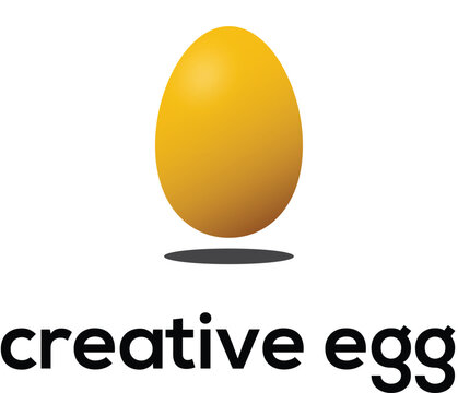 easter egg logo, yellow egg on white background, Happy Easter, Yellow egg vector,
