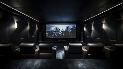 Modern Minimalist Theater Sleek Design Large Screen