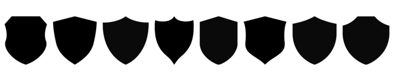 Black security icon. Protect signs Different shields icon collection. Protection symbol. Security logo.