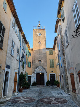 Biot, France - December 4, 2023: Picturesque center of the village of Biot in the South of France