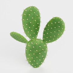 Realistic 3D Render of Opuntia Cactus