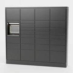 Realistic 3D Render of Parcel Lockers