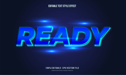 Editable text effect shiny blue futuristic. Text style effect. Editable fonts vector files.