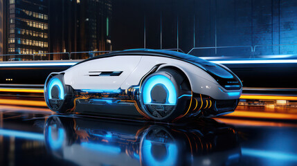 Naklejka premium Next-Gen Mobility, Futuristic Self-Driving Vehicles The Era of Autonomous Transportation.