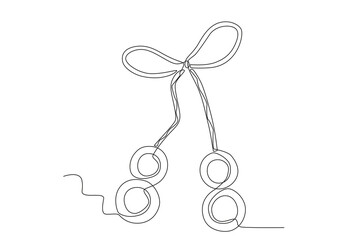 A concept of celebration of the Martisor tradition. Martisor one-line drawing