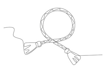 A ribbon of Martisor flowers. Martisor one-line drawing