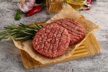 Raw burger cutlet for grill