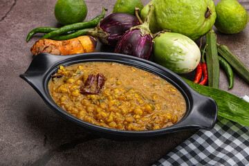 Indian cuisine Dal Tadka soup