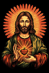 Sacred Heart of the Lord. AI generativ.