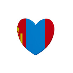 World countries. Heart element on white background. Mongolia