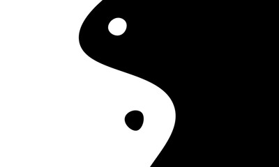 yin yang symbol on black - obrazy, fototapety, plakaty
