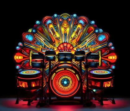 drums coloful art 3d - ai generated.