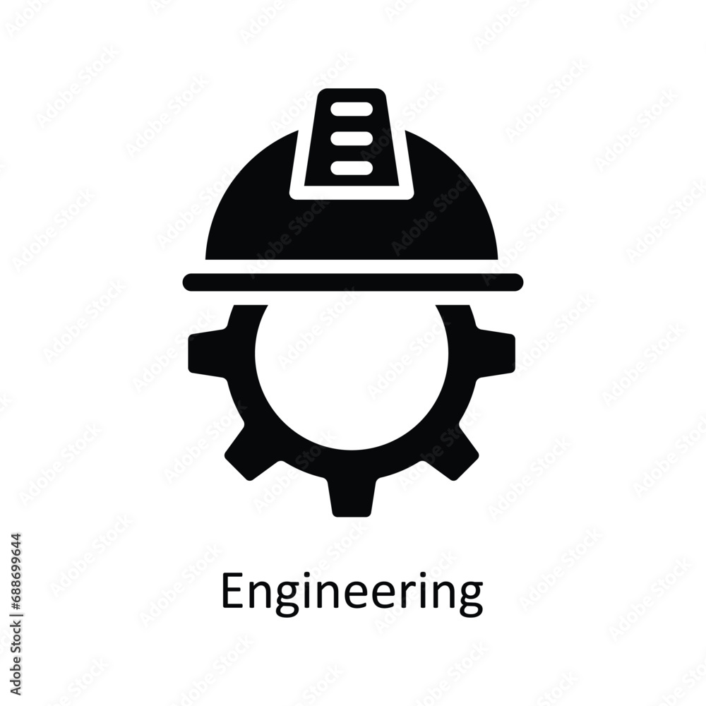 Poster engineering vector solid icon design illustration. business and management symbol on white backgroun