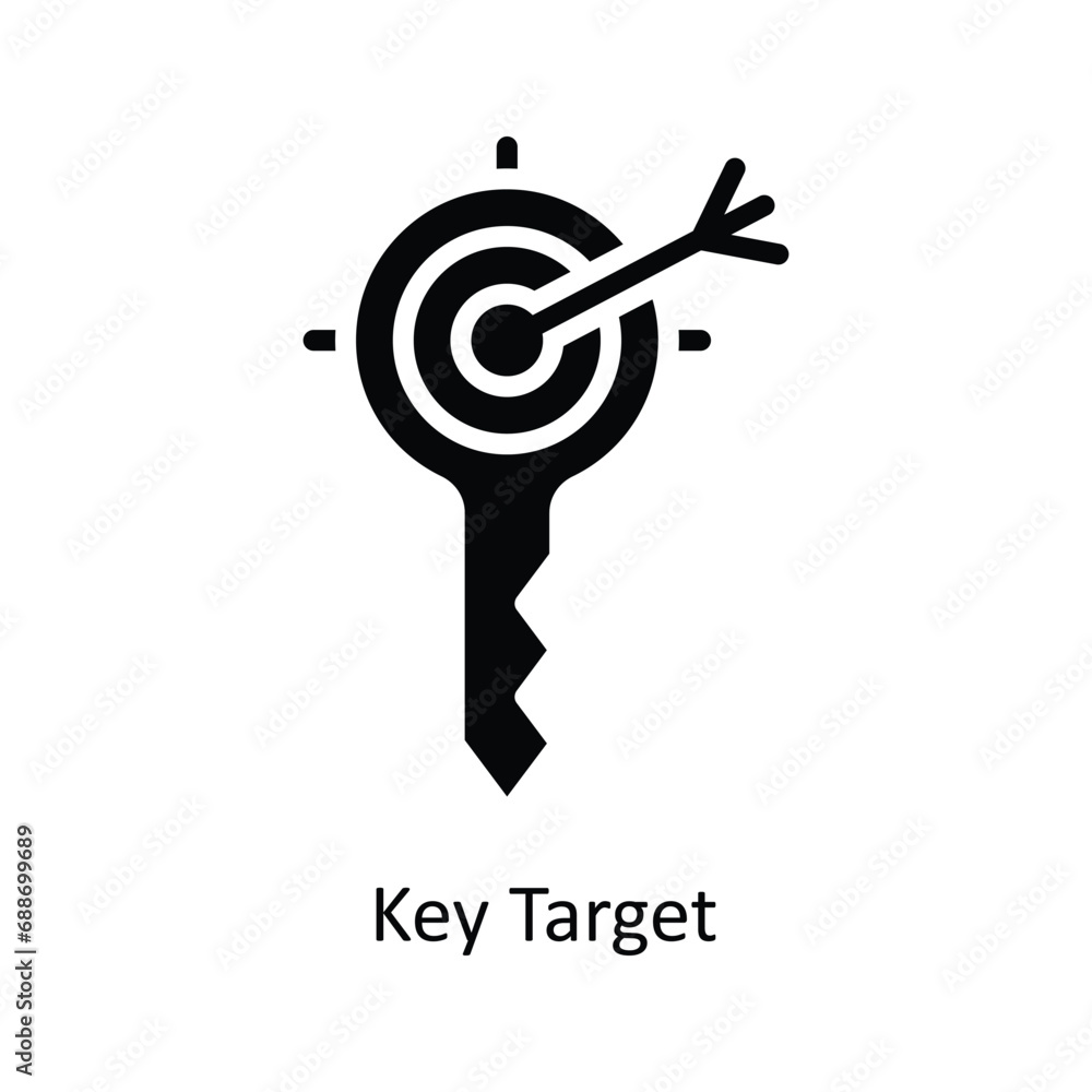 Poster key target vector solid icon design illustration. business and management symbol on white background