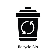 Recycle Bin vector solid icon Design illustration. Business And Management Symbol on White background EPS 10 File