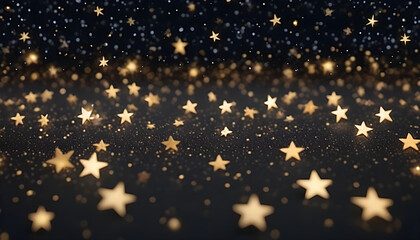 Gold stars confetti falling - obrazy, fototapety, plakaty
