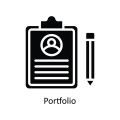 Portfolio vector solid icon Design illustration. Business And Management Symbol on White background EPS 10 File