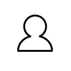 user profile icon isolated on transparent background. concept of individual, person, people. black outline