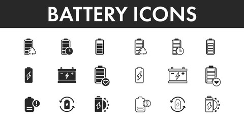 Battery icons set vector design.