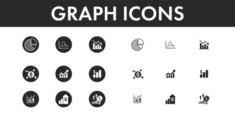 Graph icons set vector design.