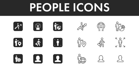 People icons set vector design.