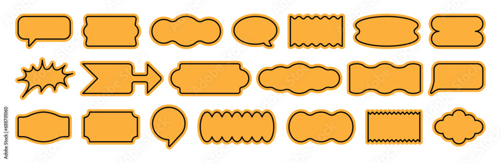 Aufkleber Vector set of design elements, patches and stickers with copy space for text - abstract background elements for branding, packaging, prints and social media posts