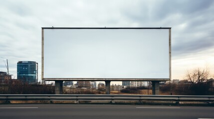 Blank billboard mockup outdoors for advertising on roadside 